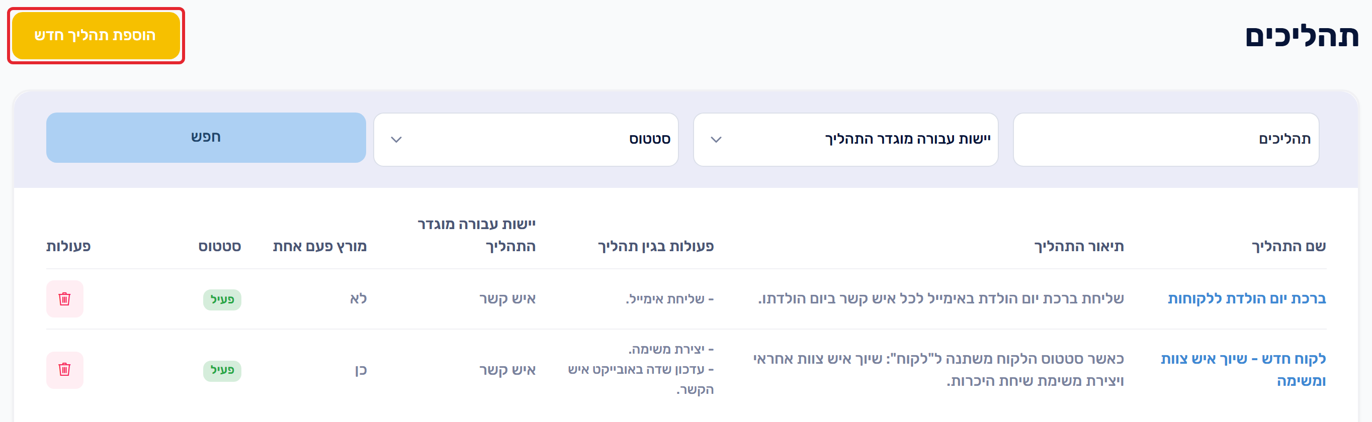 רשימת תהליכים